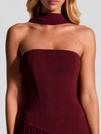 Strapless Corset Back Maxi Dress