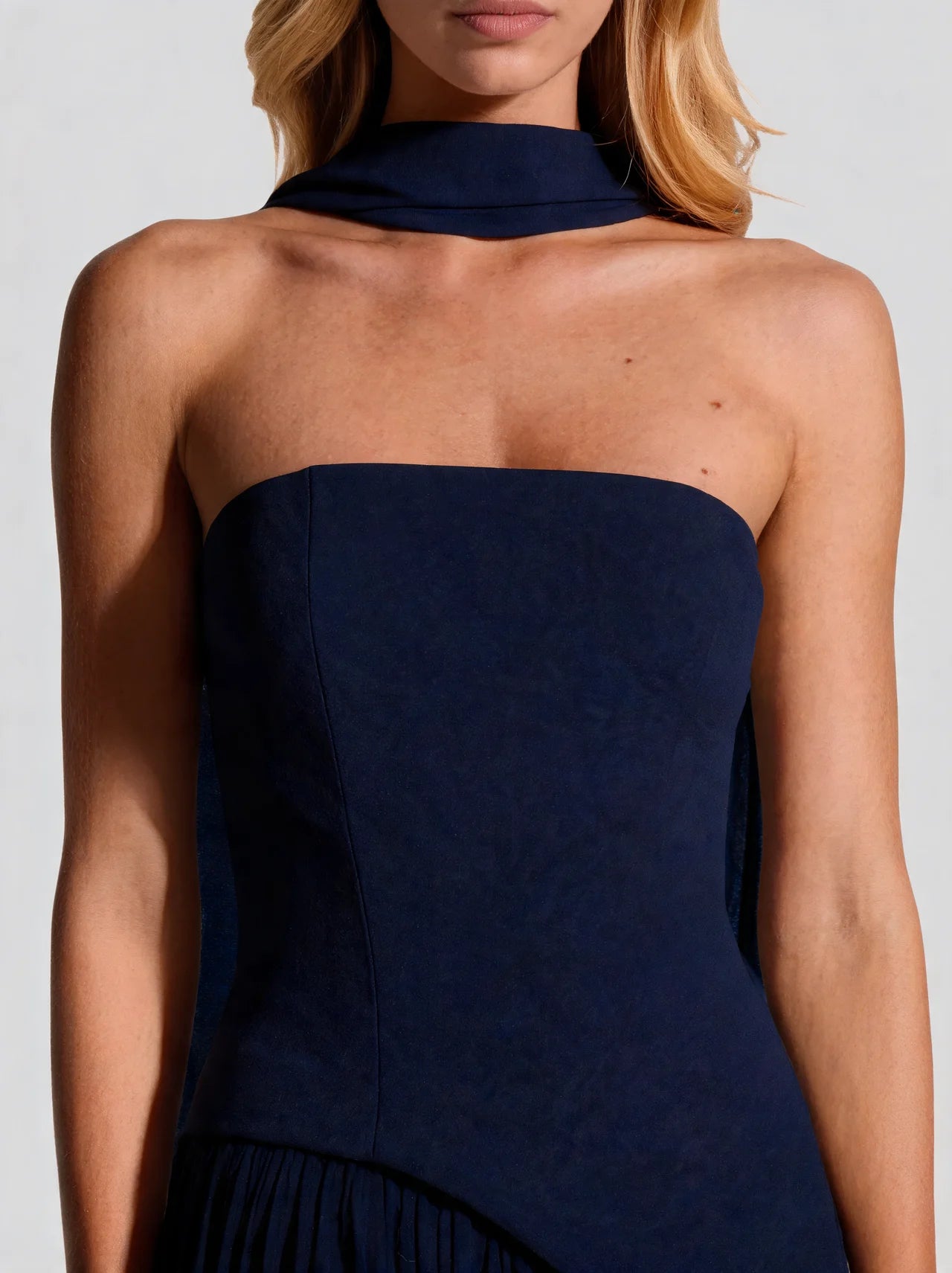 Strapless Corset Back Maxi Dress