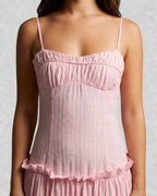 Drop Waist Corset Bodice Maxi Dress