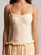Drop Waist Corset Bodice Maxi Dress