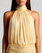 Halter Neck Drop Waist Mini Dress