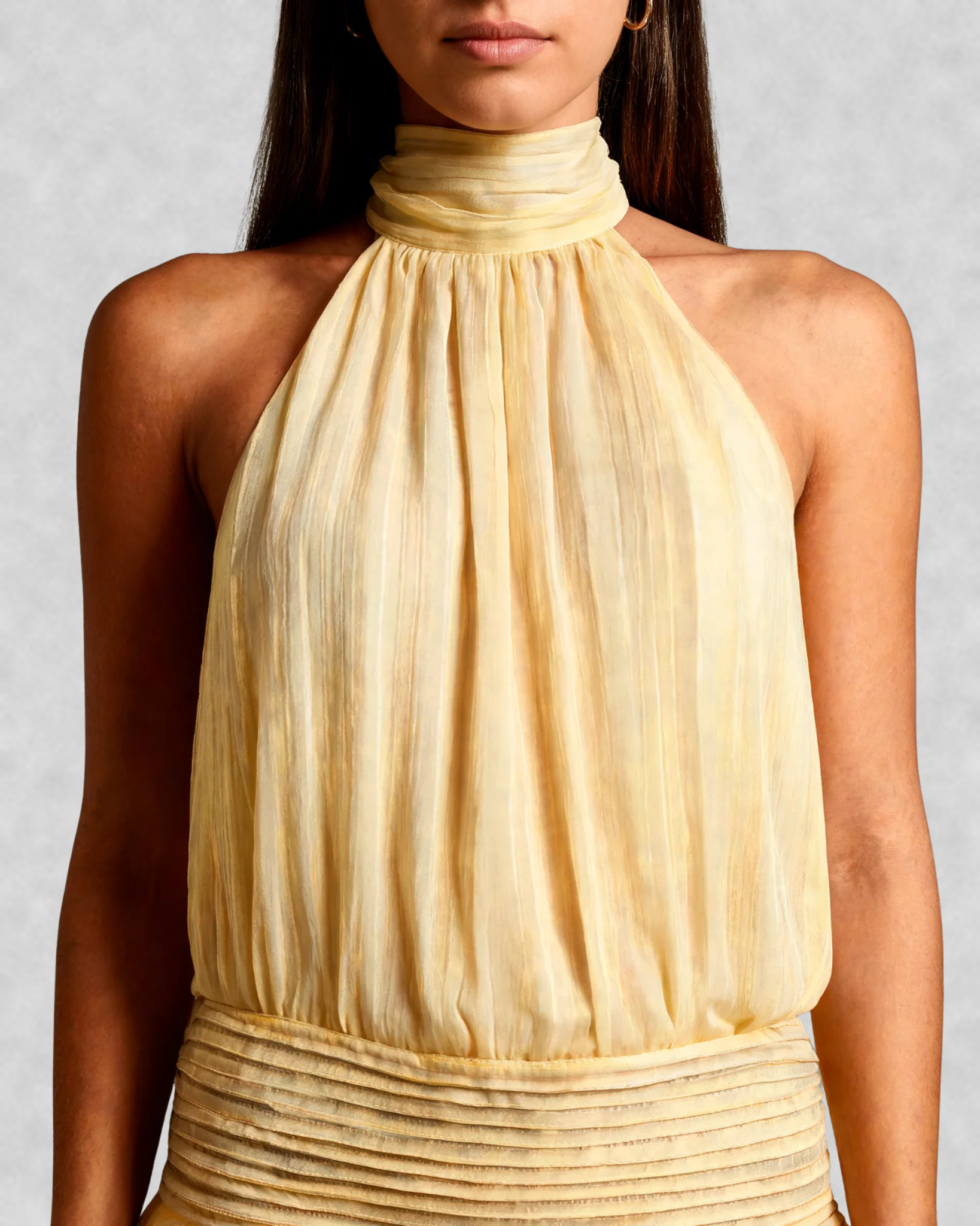 Halter Neck Drop Waist Mini Dress