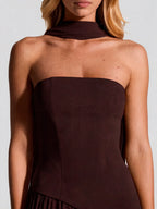 Strapless Corset Back Maxi Dress