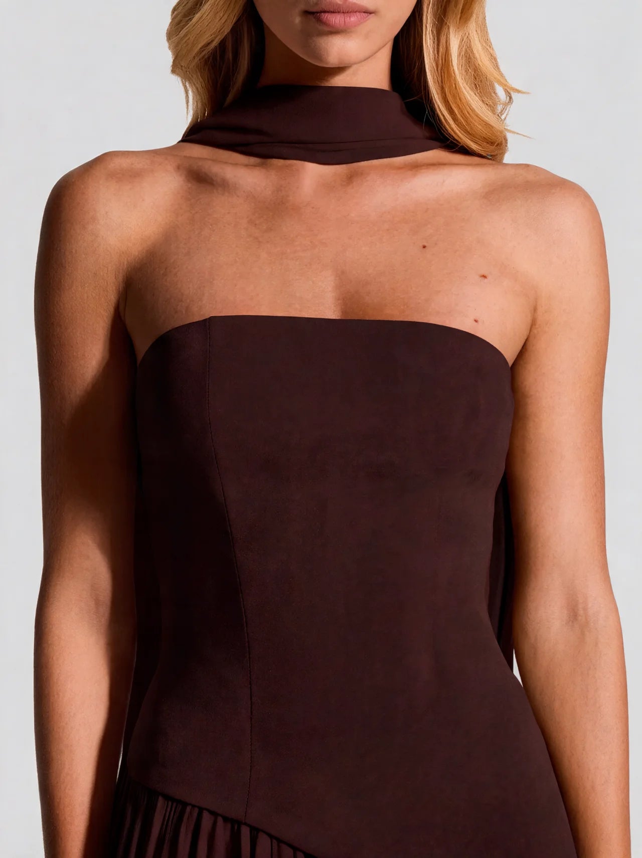 Strapless Corset Back Maxi Dress