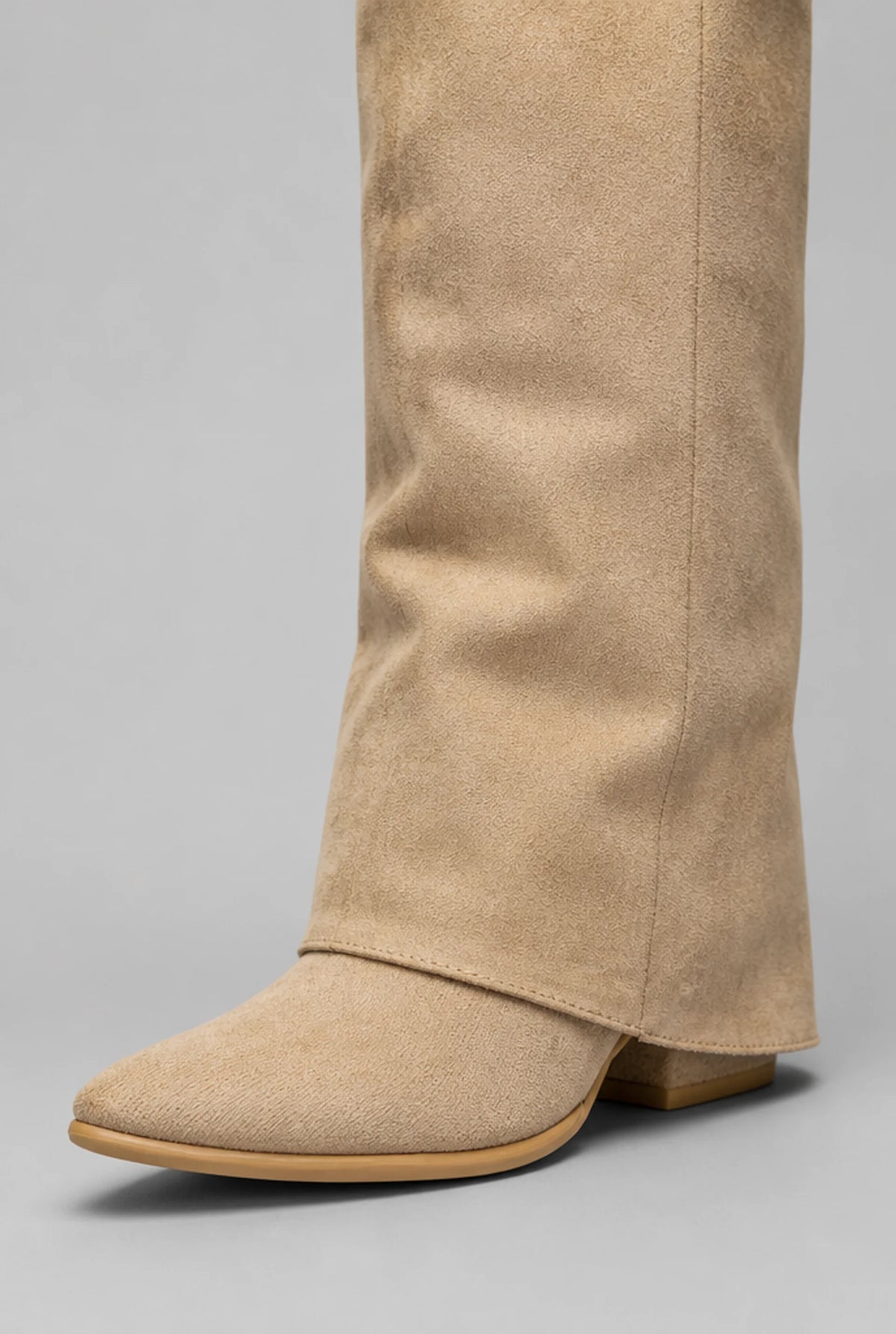 Foldover Cuff Knee-High Buckle Boots