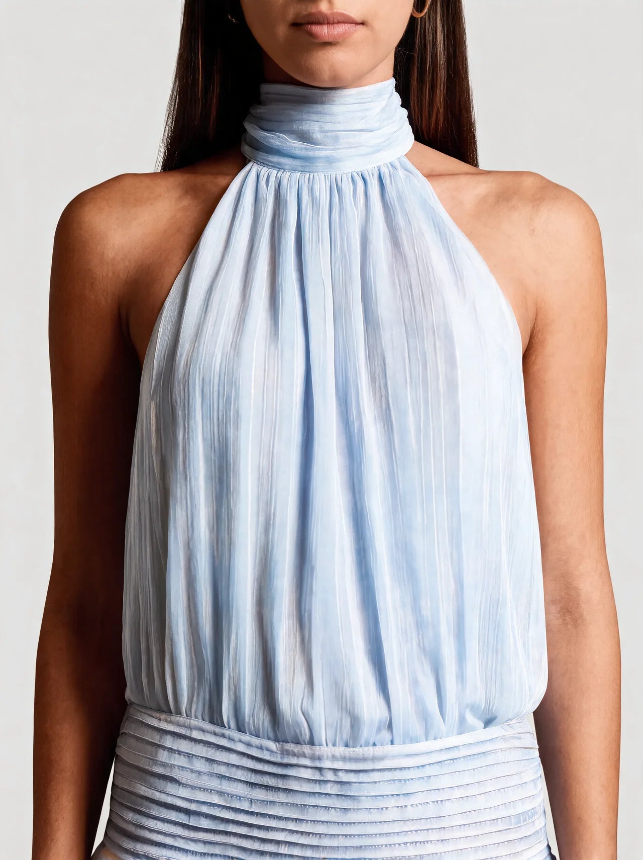 Halter Neck Drop Waist Mini Dress