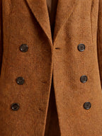 Longline Double-Breasted Wool Coat