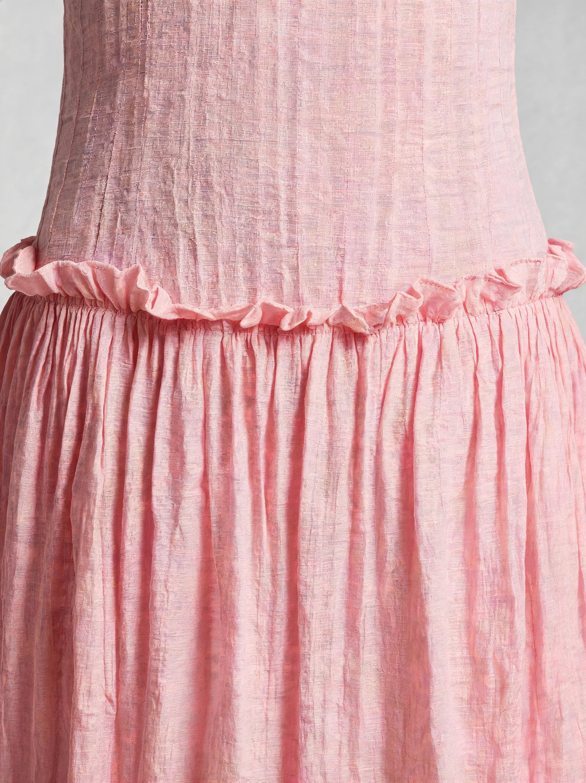 Drop Waist Corset Bodice Maxi Dress