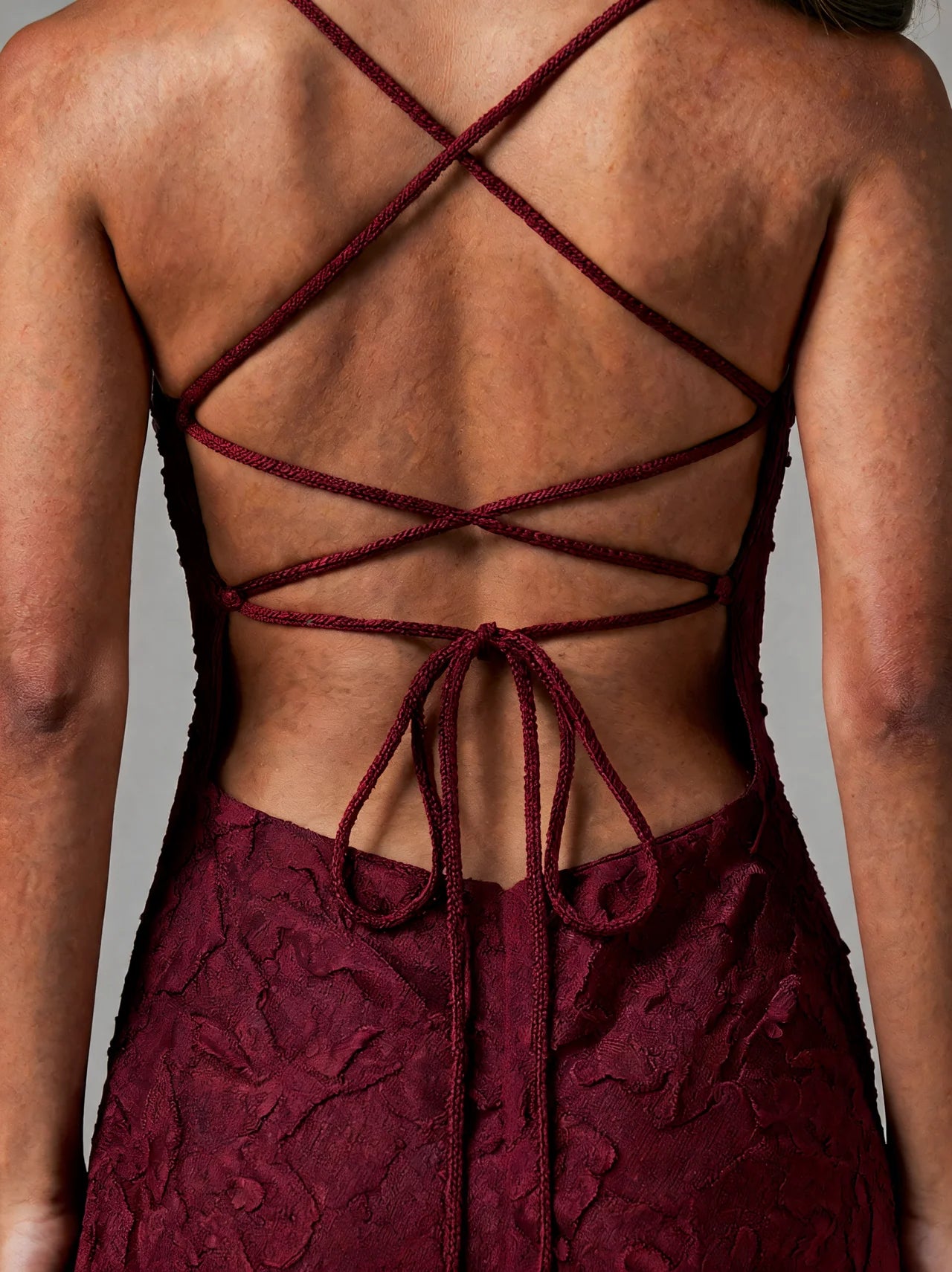 Floral Cowl Neck Lace Up Back Maxi Dress
