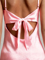 Satin Slip Tie Front Maxi Dress