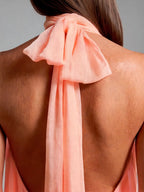 Halter Neck Drop Waist Mini Dress