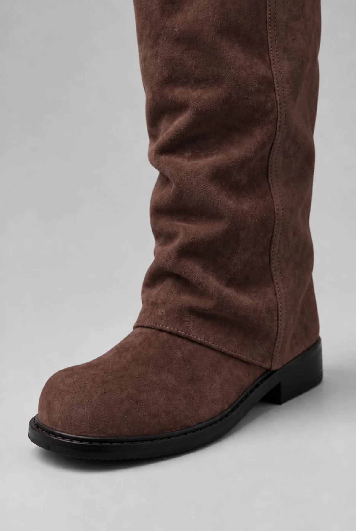 Double Buckle Knee-High Suede Boots