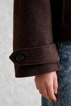 Cropped Double-Breasted Wool Jacket