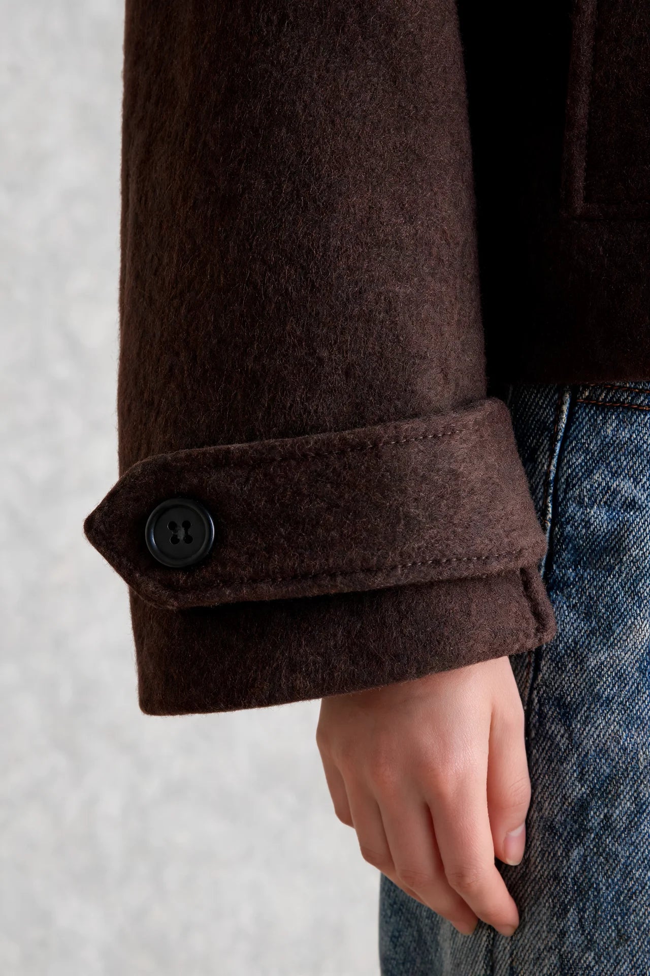 Cropped Double-Breasted Wool Jacket