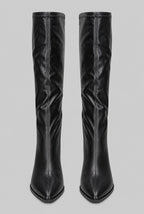 Pointed Toe Knee-High Boots with Block Heel