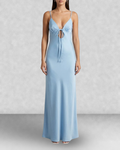 Satin Slip Tie Front Maxi Dress