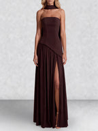 Strapless Corset Back Maxi Dress