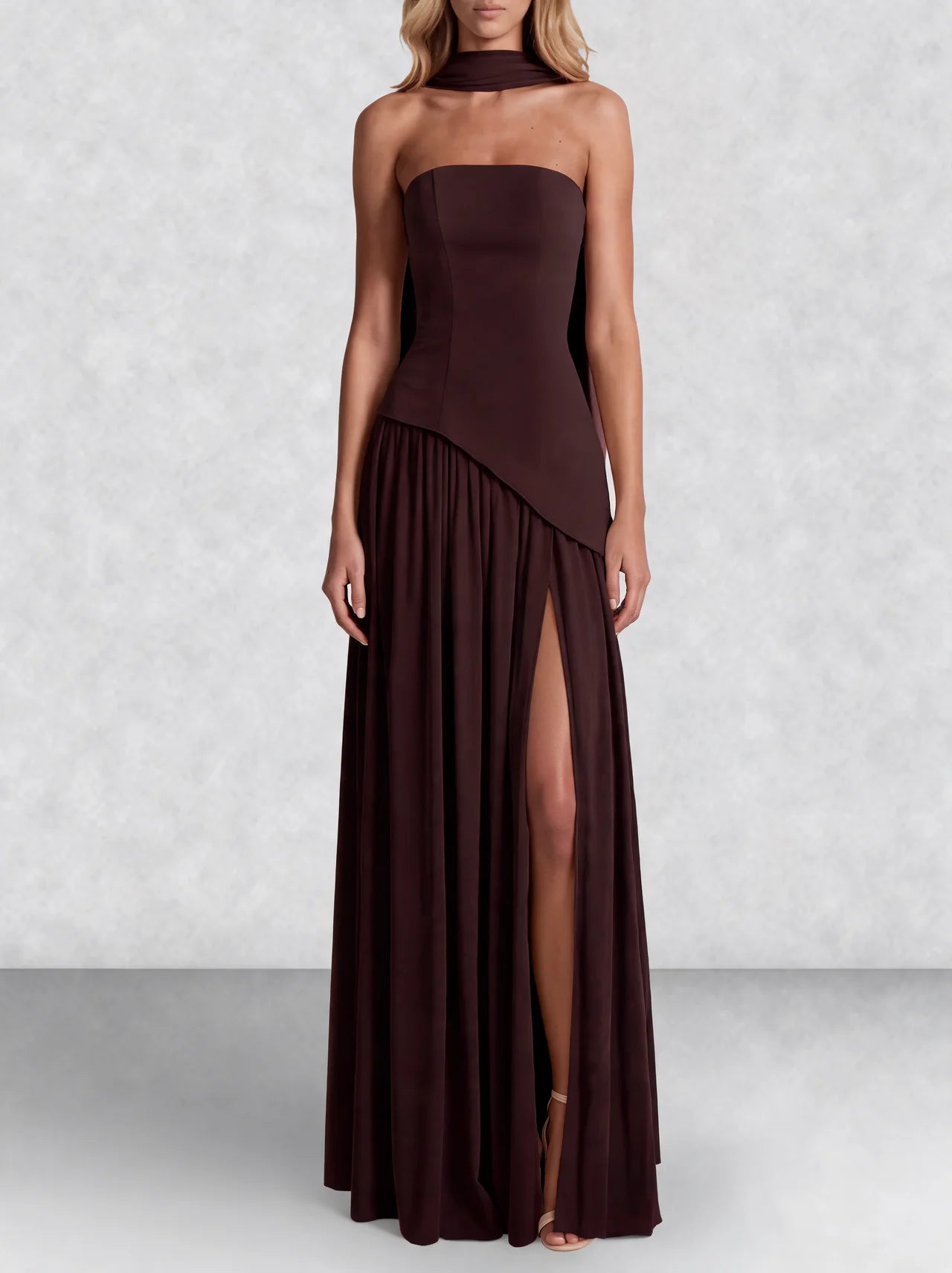 Strapless Corset Back Maxi Dress