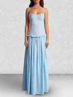 Drop Waist Corset Bodice Maxi Dress