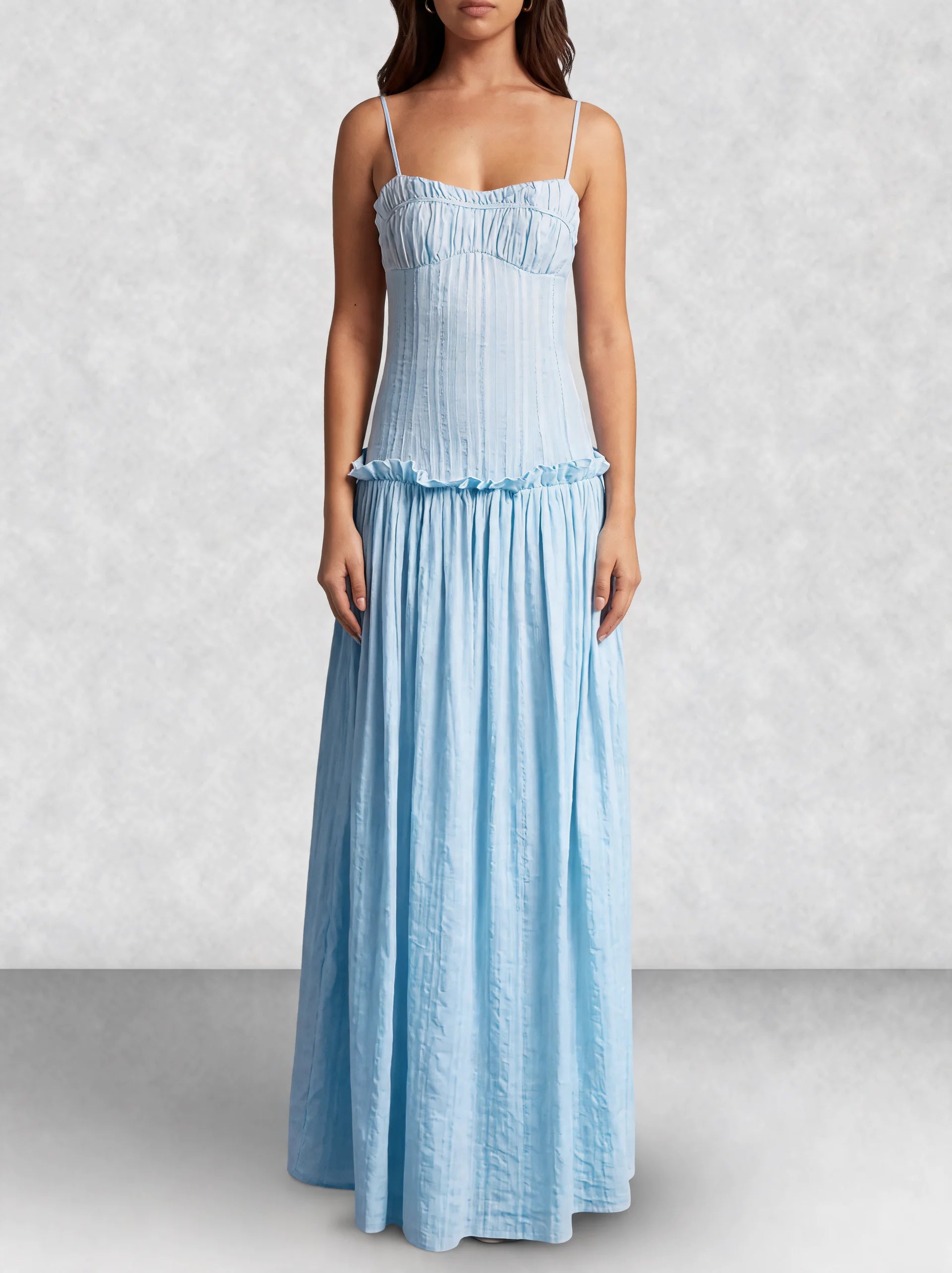 Drop Waist Corset Bodice Maxi Dress