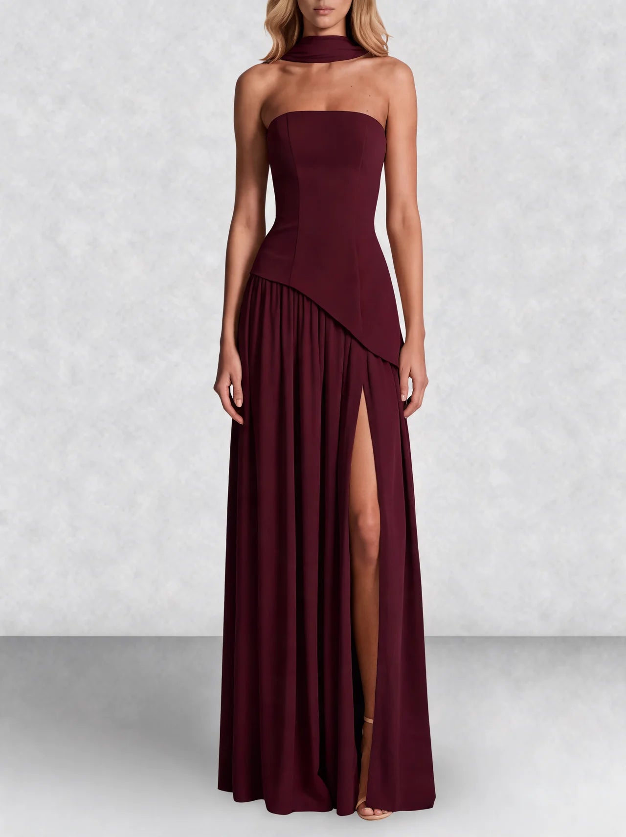 Strapless Corset Back Maxi Dress