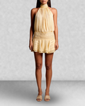 Halter Neck Drop Waist Mini Dress