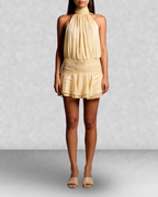 Halter Neck Drop Waist Mini Dress