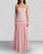 Drop Waist Corset Bodice Maxi Dress
