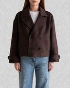 Cropped Double-Breasted Wool Jacket