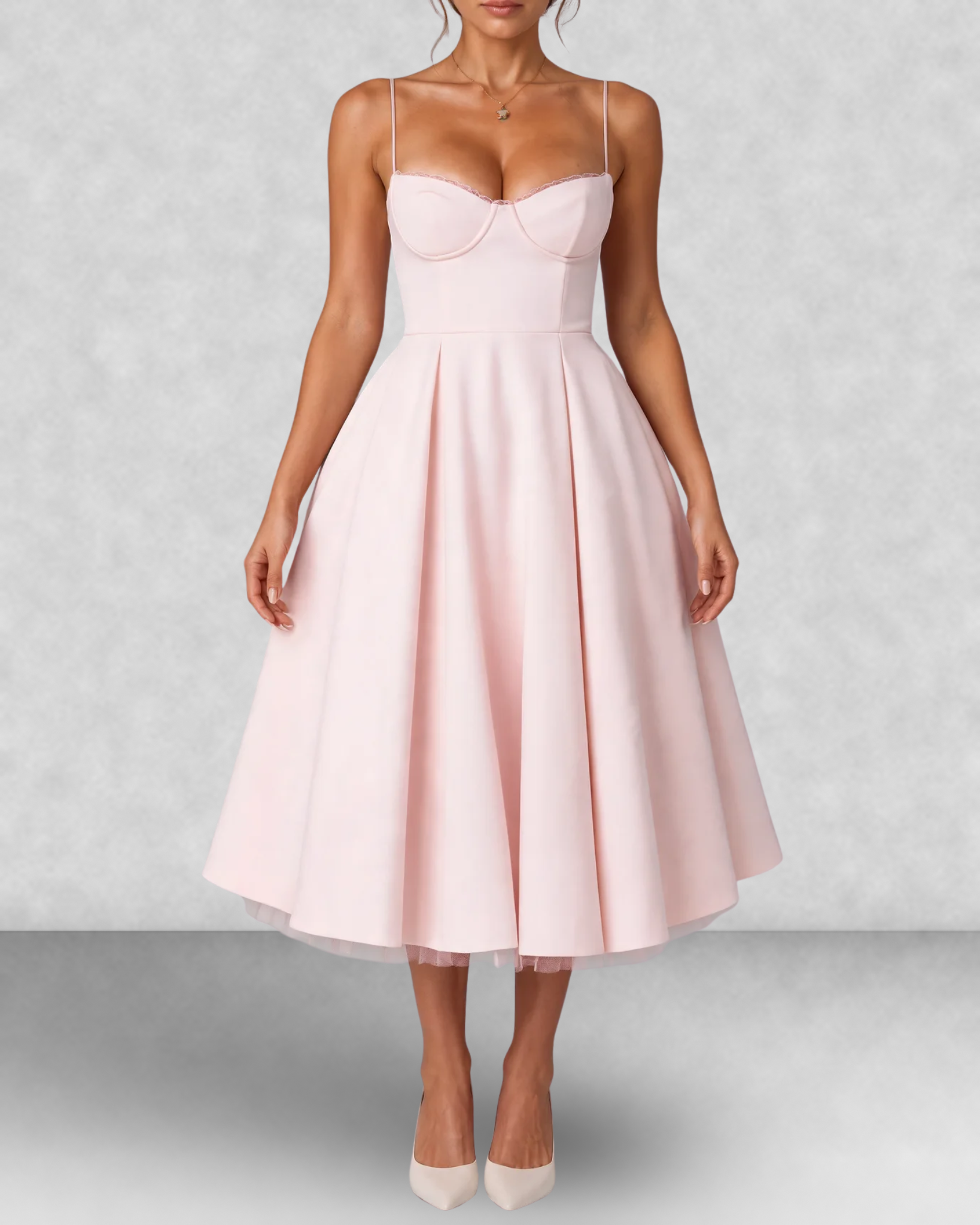 Satin Corset Midi Dress