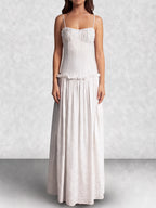 Drop Waist Corset Bodice Maxi Dress