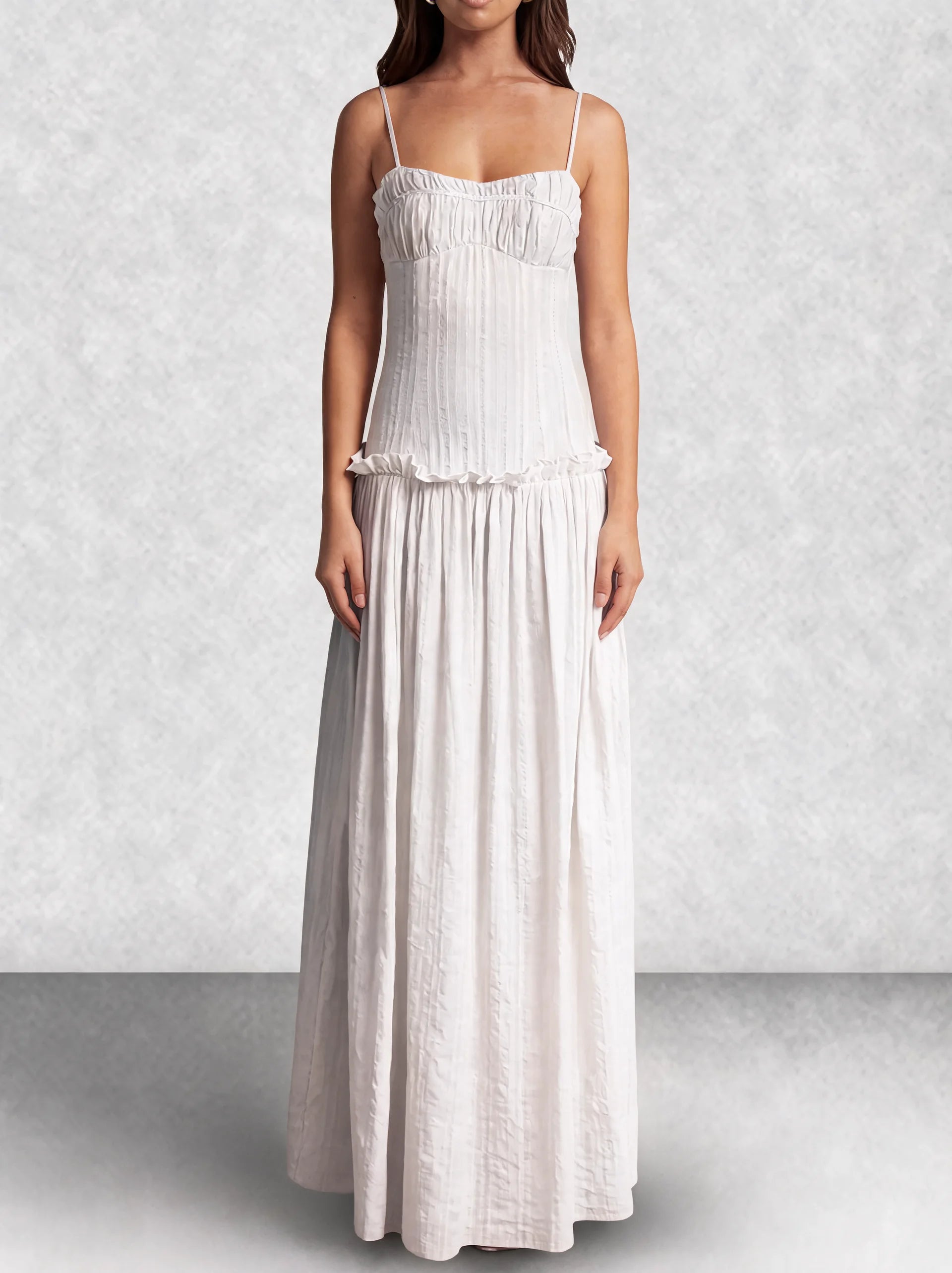Drop Waist Corset Bodice Maxi Dress