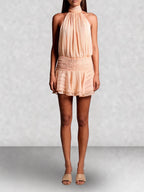 Halter Neck Drop Waist Mini Dress