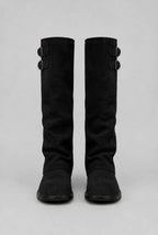 Double Buckle Knee-High Suede Boots