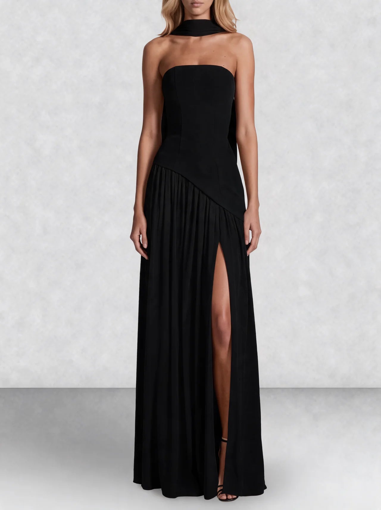 Strapless Corset Back Maxi Dress
