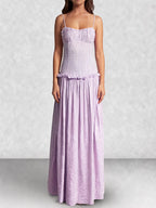 Drop Waist Corset Bodice Maxi Dress
