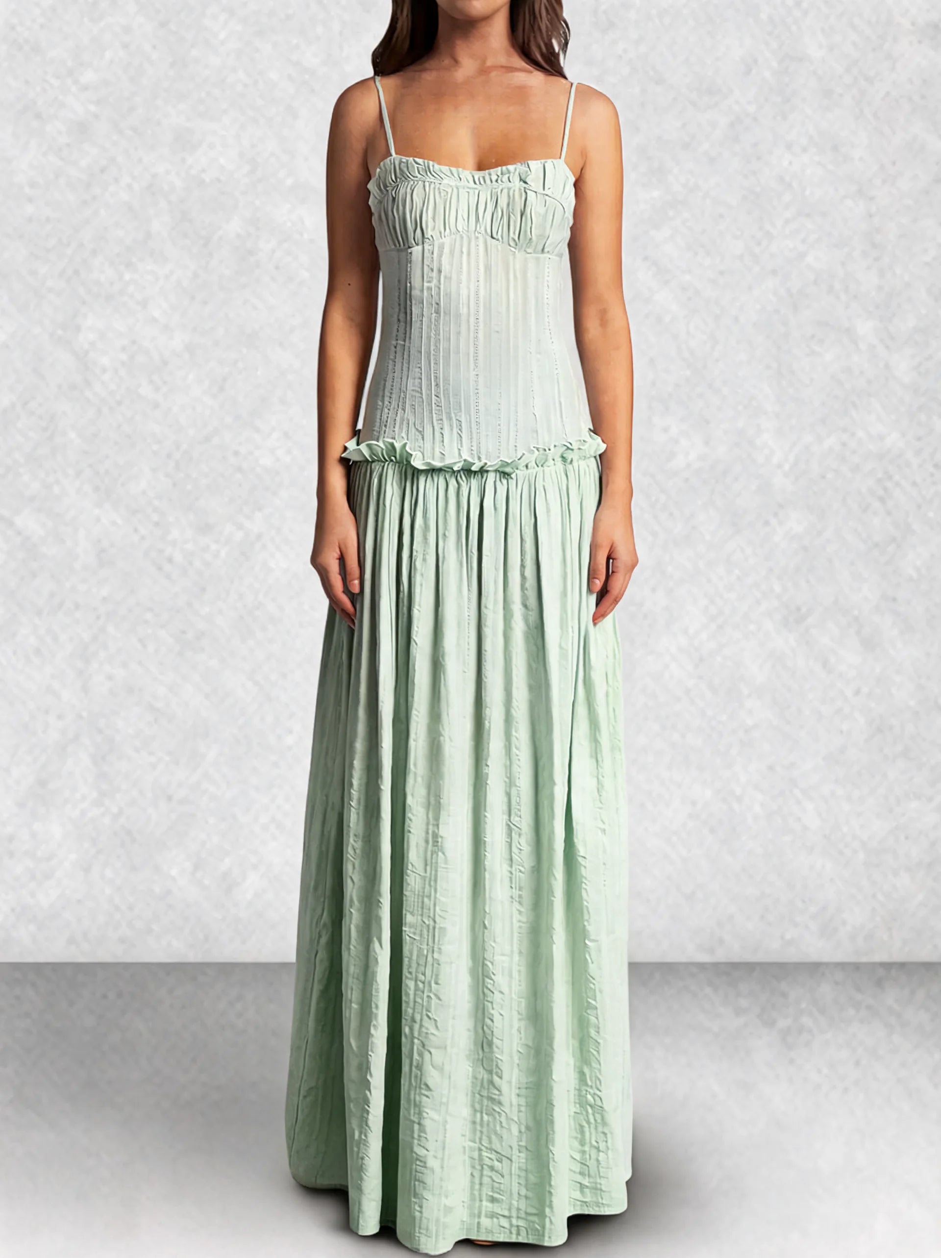 Drop Waist Corset Bodice Maxi Dress