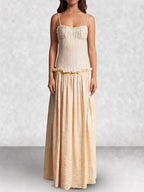 Drop Waist Corset Bodice Maxi Dress
