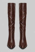 Pointed Toe Knee-High Boots with Block Heel