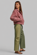 Oversized Suede Bomber Jacket