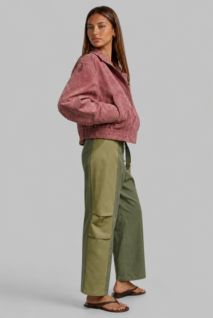 Oversized Suede Bomber Jacket