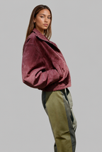 Oversized Suede Bomber Jacket