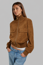 Suede Look Bomber Jacket