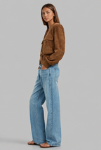 Suede Look Bomber Jacket