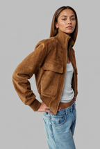 Suede Look Bomber Jacket