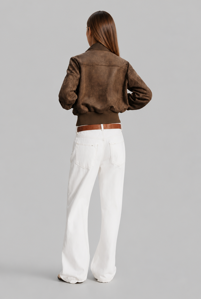 Suede Look Bomber Jacket