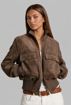 Suede Look Bomber Jacket
