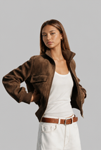 Suede Look Bomber Jacket