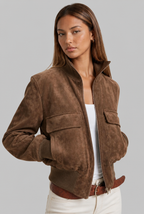 Suede Look Bomber Jacket