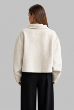 Boxy Zip Front Wool Jacket